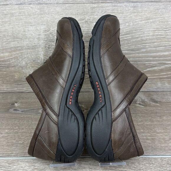 Merrell Encore Eclipse Women’s Size 8 Smooth Bug Brown Leather Slip On Shoes - Picture 10 of 11